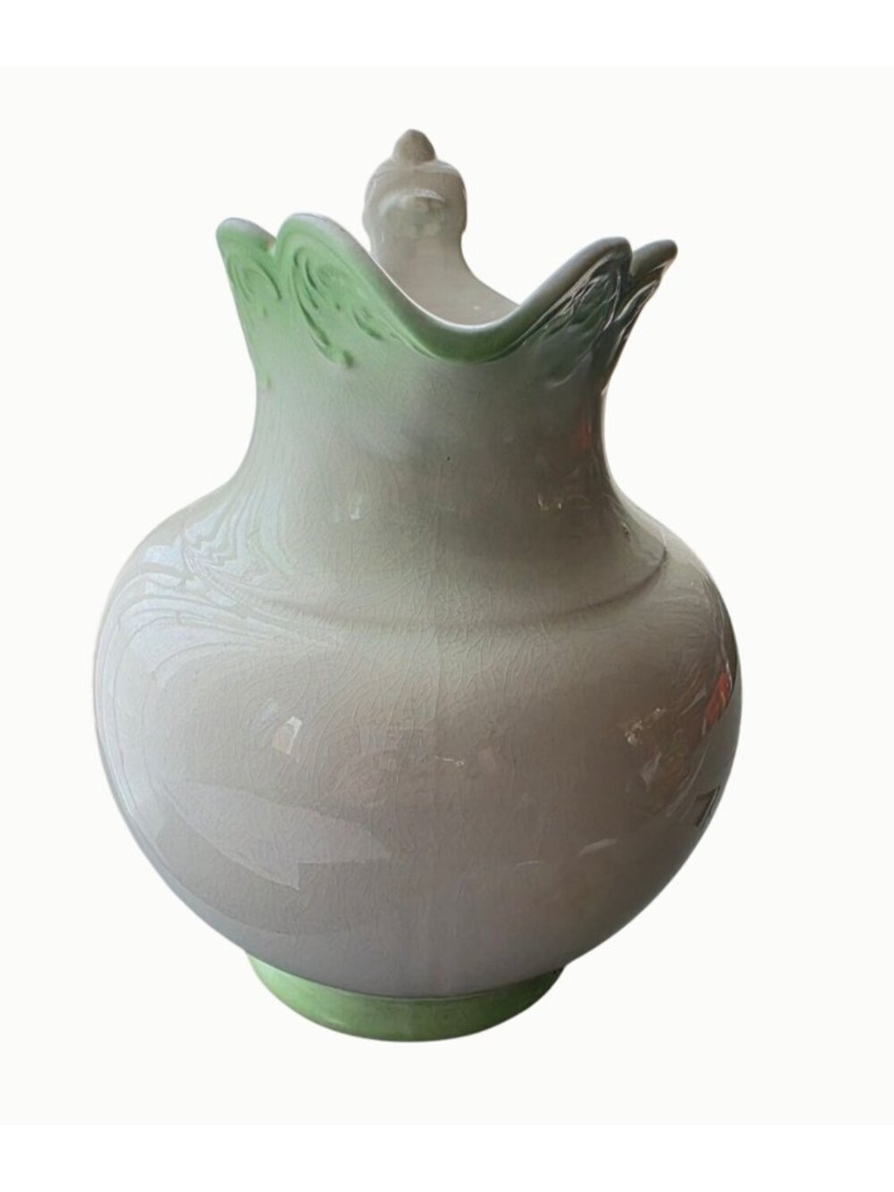 Antique K.T. & K. Semi Vitreous Porcelain 3 Pc Wash Set Pitcher Covered Bowl - Picture 5 of 16